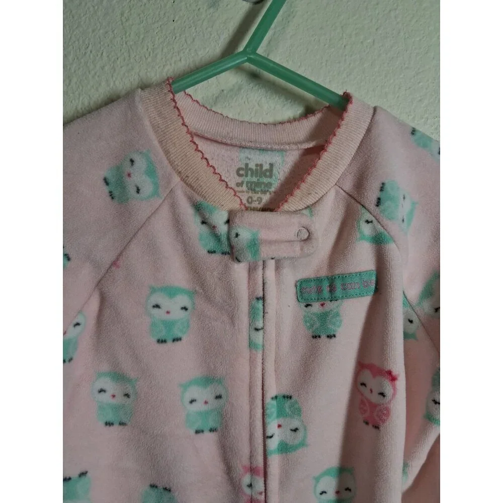 Carter's Fleece Sleep Sack Owls Infant Baby Pink Girls 0-9 Months